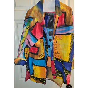 NWOT Dilemma 100% Organic Cotton- Modern Art - Tunic Size XL